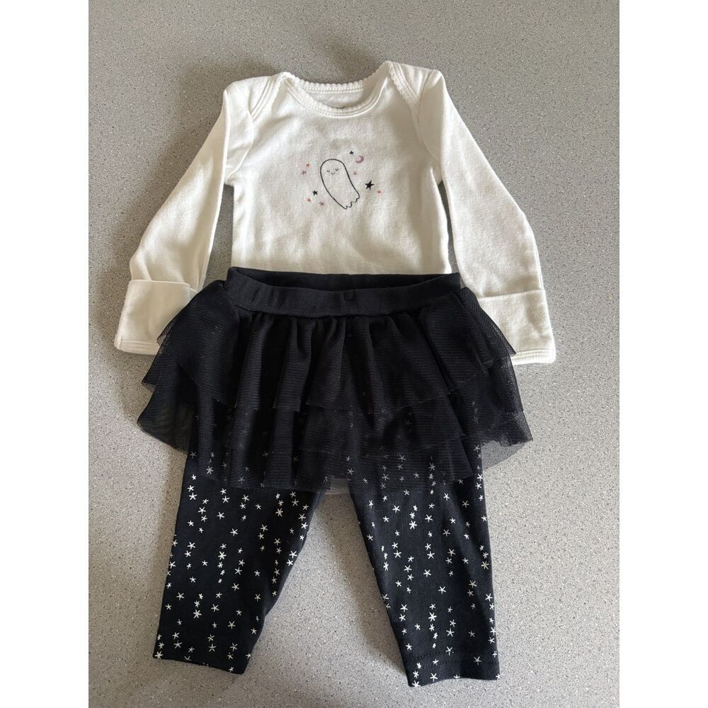 Carter's Halloween Ghost Shirt and Tutu Leggings Size 3 months *Never Been Worn